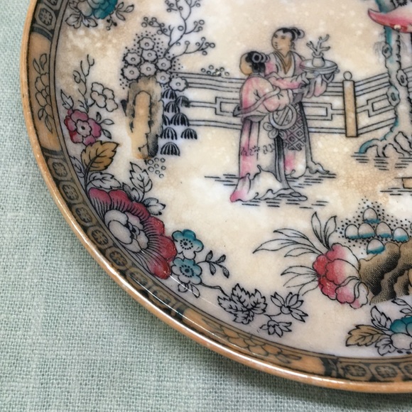 Antique Chinese Print Ironstone Trinket Tray - Picture 6 of 8